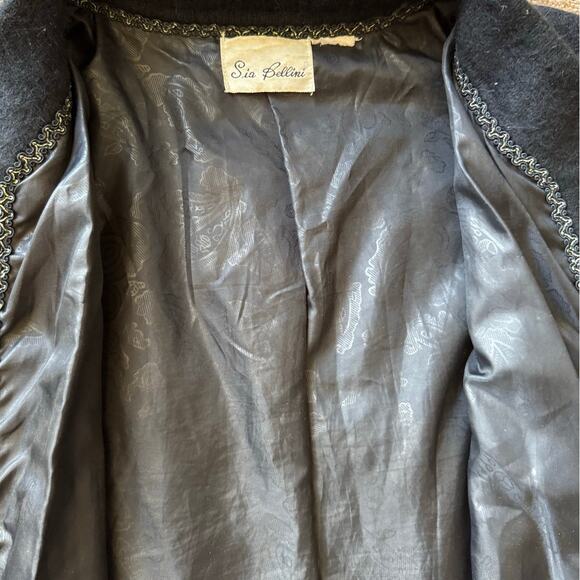 Vtg Sia Bellini black Floral Jeweled Rabbit Hair Wool Blend Cardigan Large - Picture 16 of 16